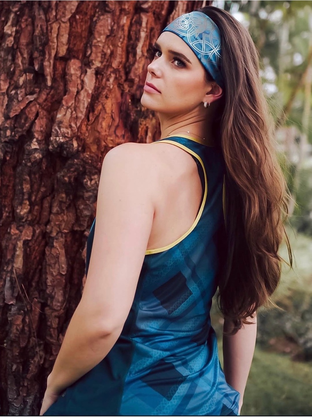 CROWNED ATHLETICS Teal Athletic Flow Tank with Yellow Trim NWOT. DISNEY MERIDA